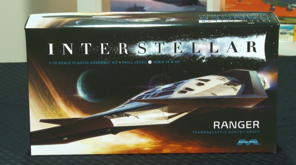 Revell Germany C-54, Merit USS John F. Kennedy, ModelCollect E-75 tank, and Moebius Models Ranger from “Interstellar”
