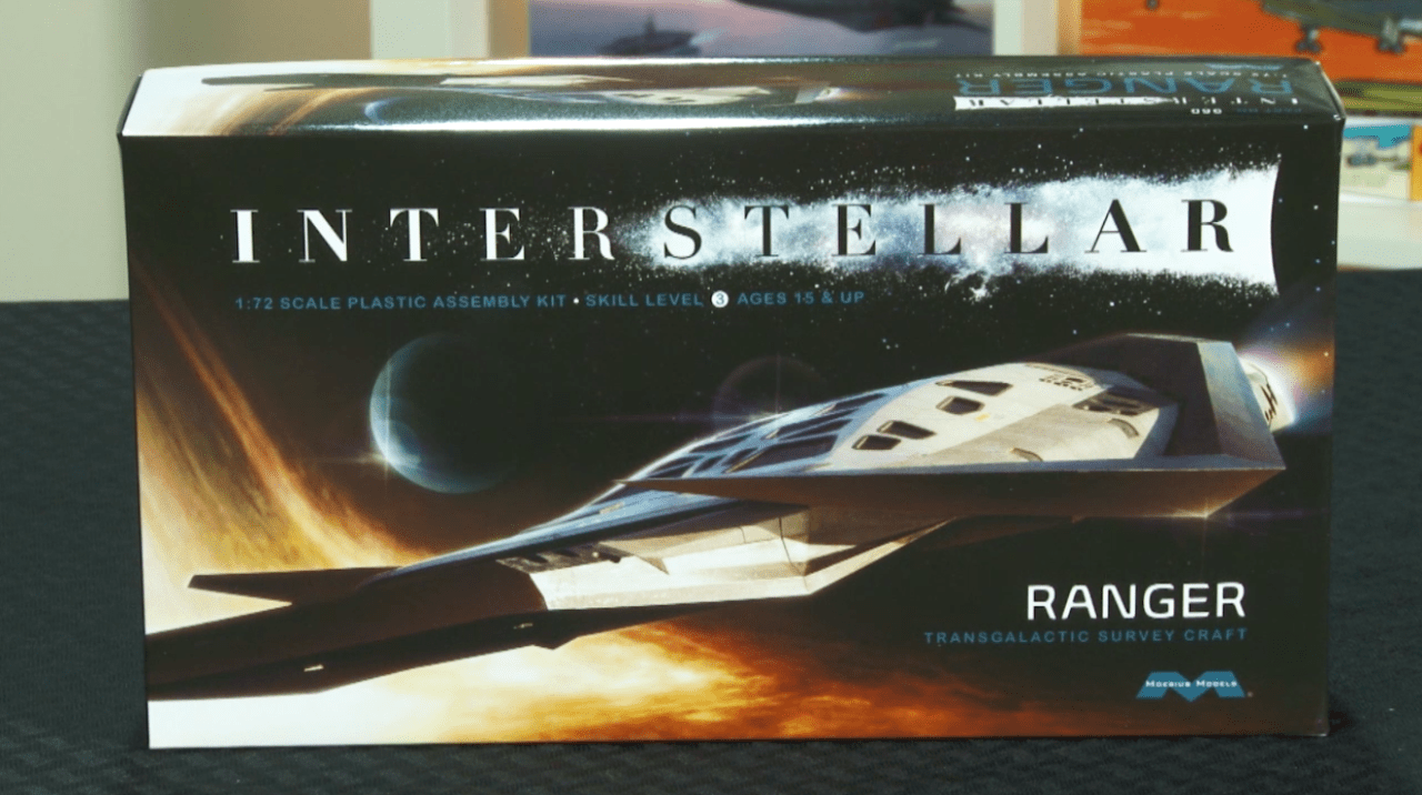 Revell Germany C-54, Merit USS John F. Kennedy, ModelCollect E-75 tank, and Moebius Models Ranger from “Interstellar”