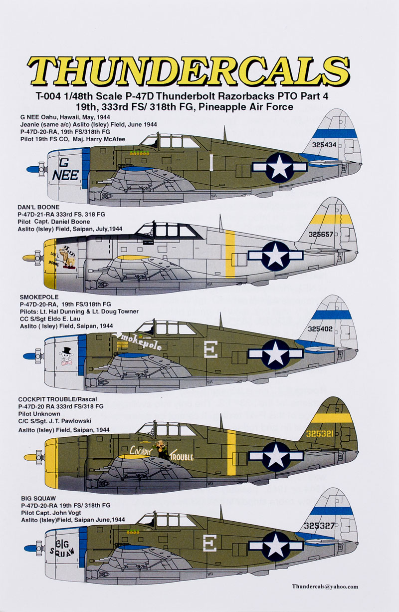 P-47D Thunderbolt Razorbacks PTO Part 4 19th, 333rd RS/318th FG, Pineapple Air Force