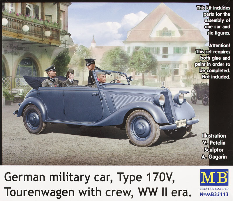 German military car, Type 170V Tourenwagen with crew