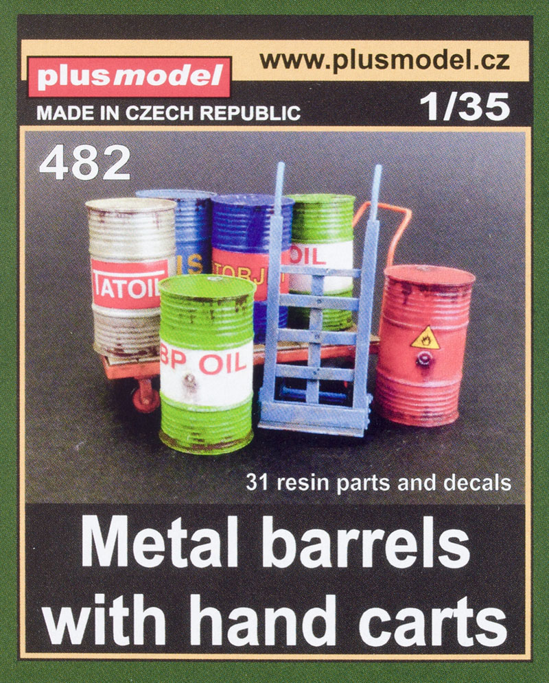Metal barrels with hand carts