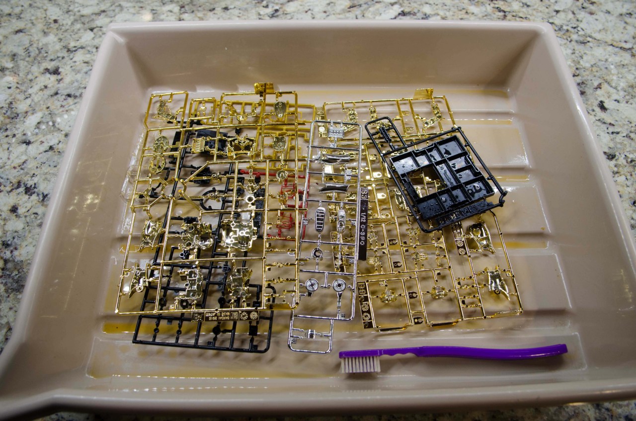 Clean parts with photo trays