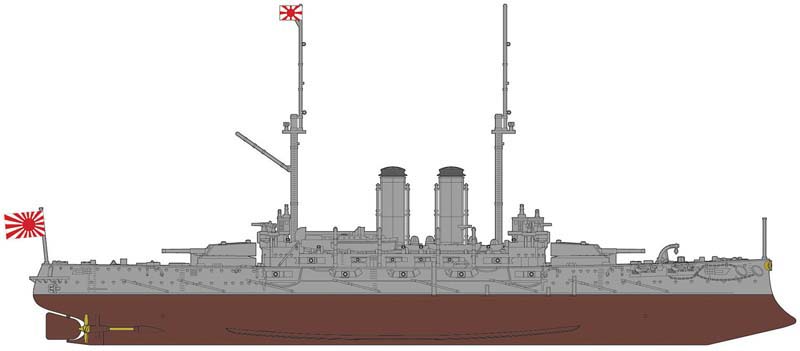 Japanese Navy Battleship Mikasa full hull