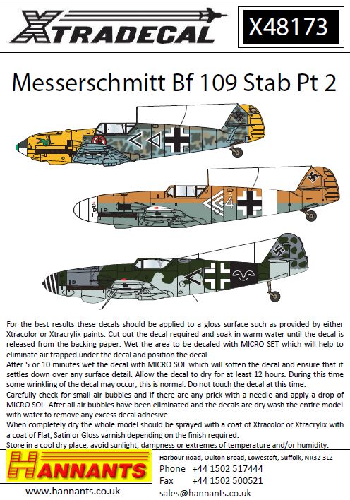 Messerschmitt Bf 109s Stab Pt 2 1/48 scale