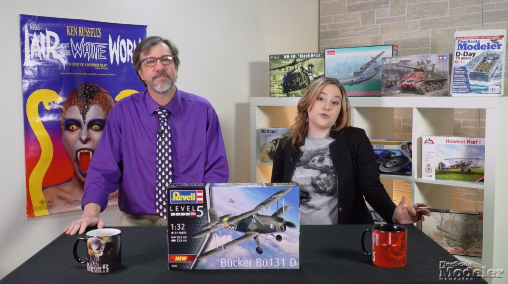 Revell’s Bücker Bü 131D, Zvezda’s Tiger, Eduard’s Tempest details, Car Corner from Scale Auto mag, & Dora Wings’ S.55