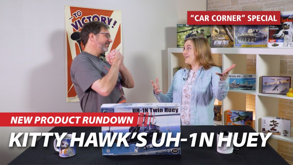 Kitty Hawk’s Huey, Tamiya’s Hummel, Lots of Books, Car Corner with Tamiya’s Monkey, & HK Models’ Dambuster