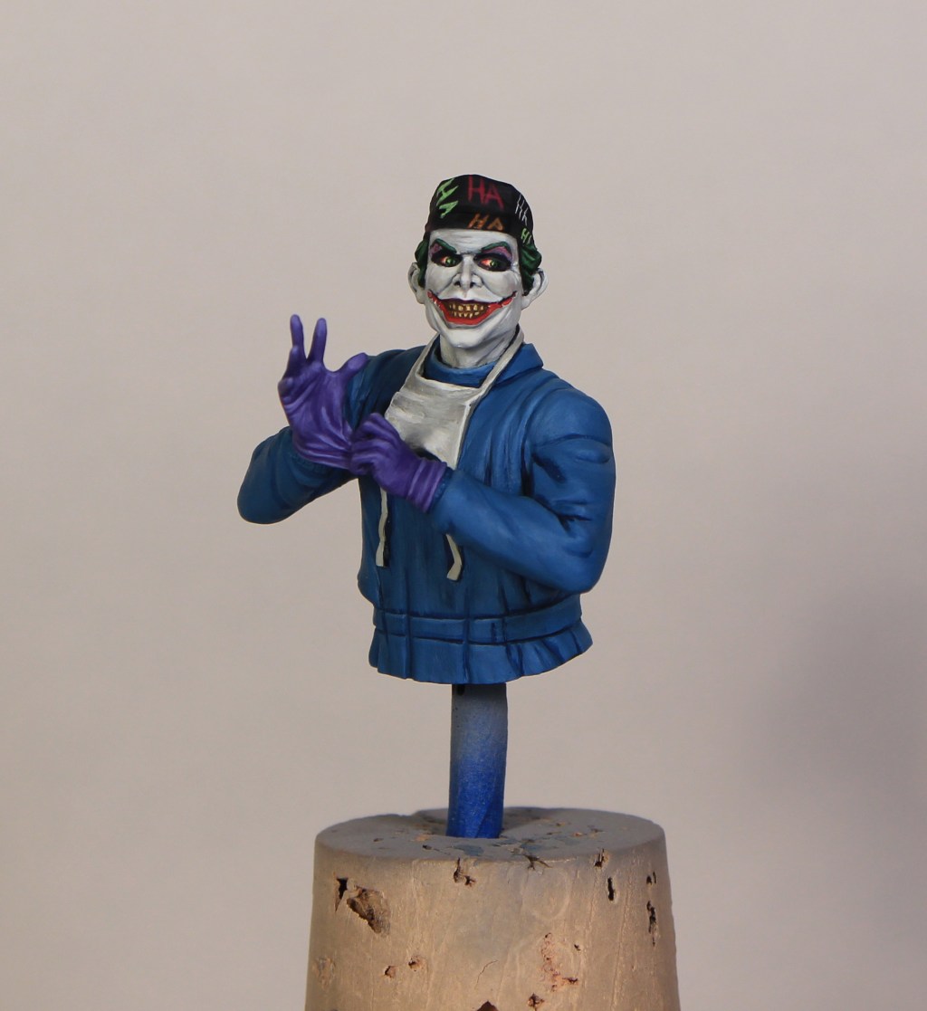 Prepping the Joker for crazy-colorful paint