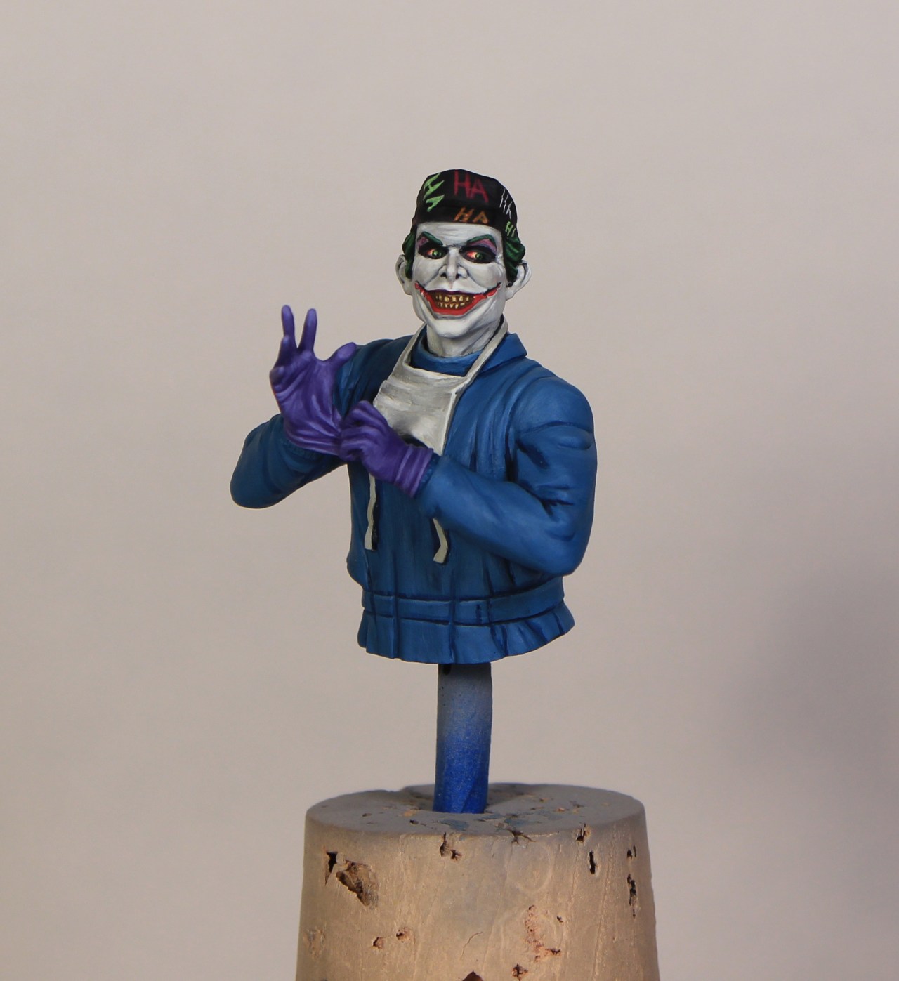 Prepping the Joker for crazy-colorful paint
