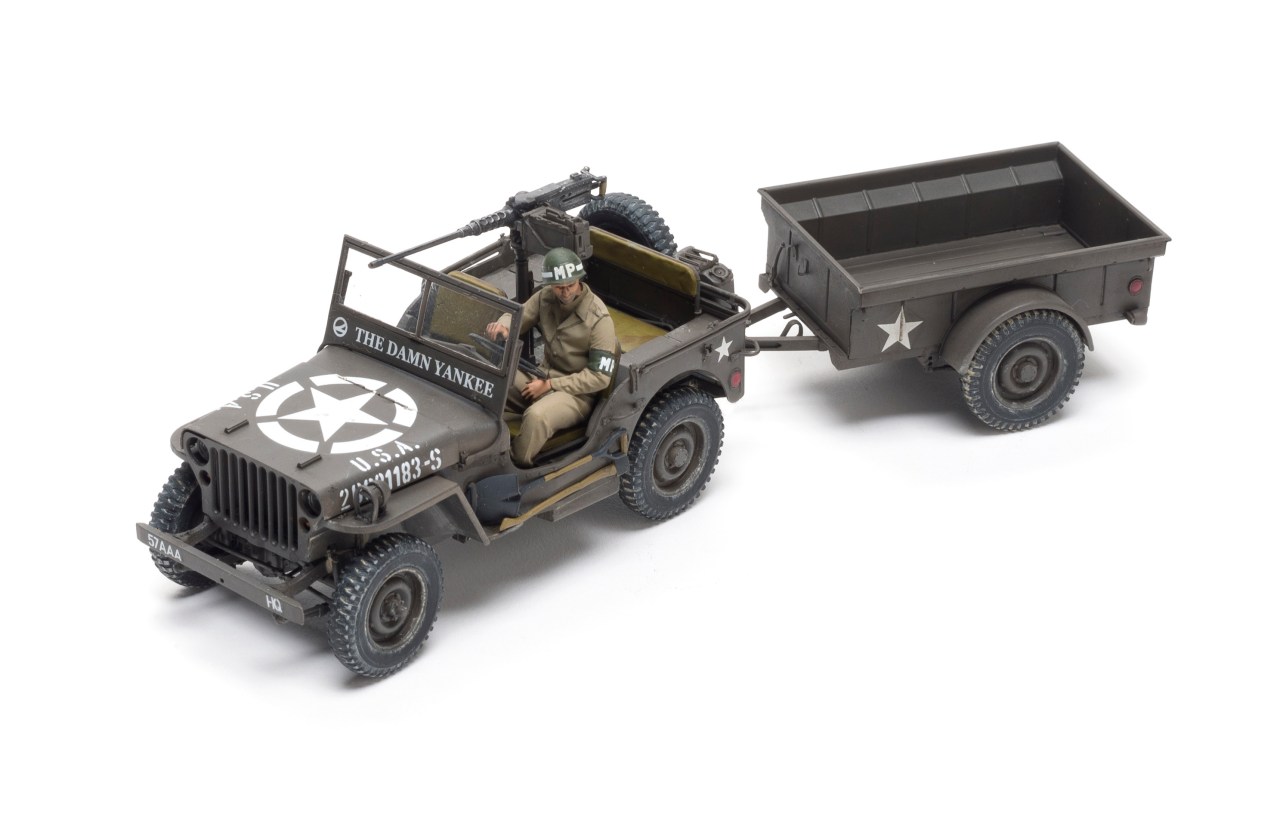 Takom U.S. Army 1/4-ton utility truck with trailer
