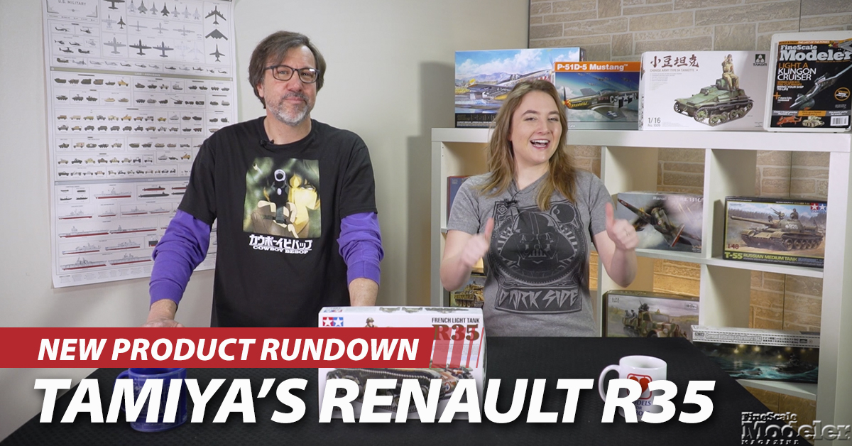 Tamiya’s Renault R35, Italeri’s Super Hornet, Kitty Hawk’s Dauphin II, Academy’s Hyundai Santa Fe, & Zvezda’s Bumerang