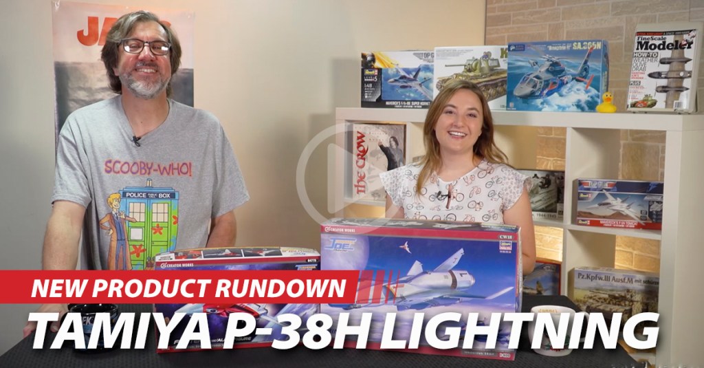 Tamiya P-38H Lightning, Takom armored jeep, & Hasegawa Minerva and Fighter 2 from “Crusher Joe”