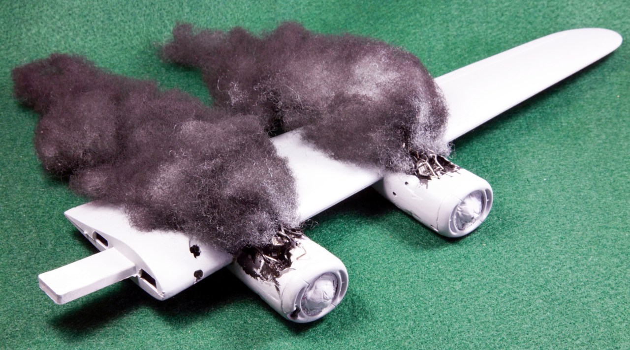 Make smoke plumes with rayon fiber