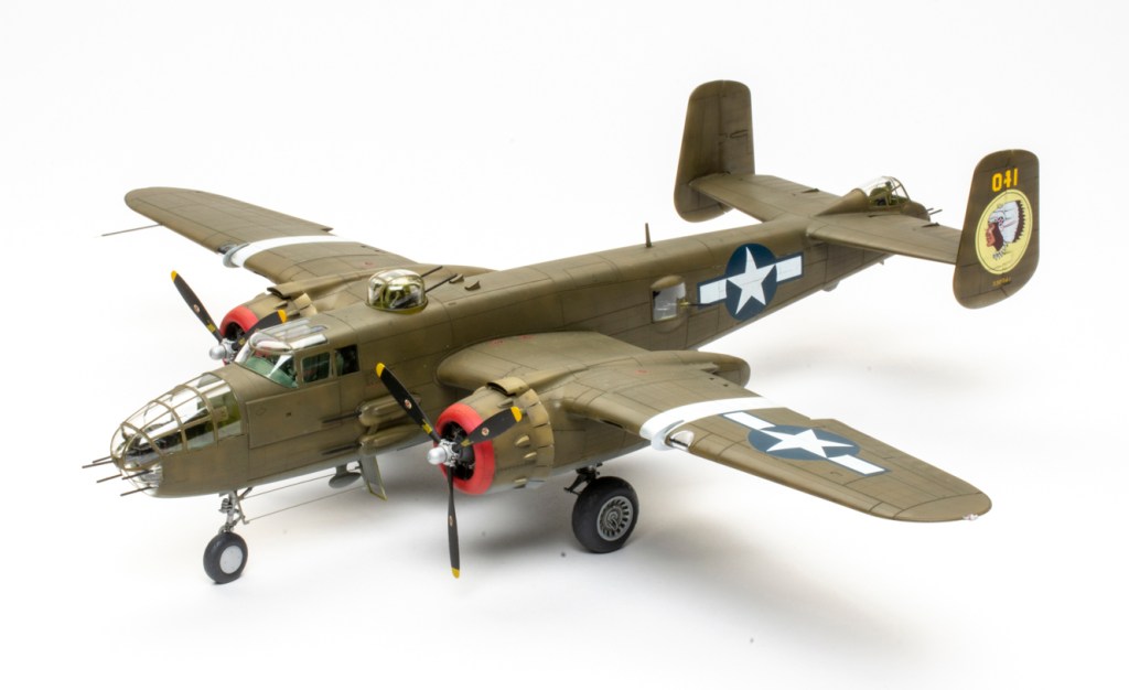 HK Models 1/48 scale B-25J Mitchell “Glazed Nose” plastic model kit review
