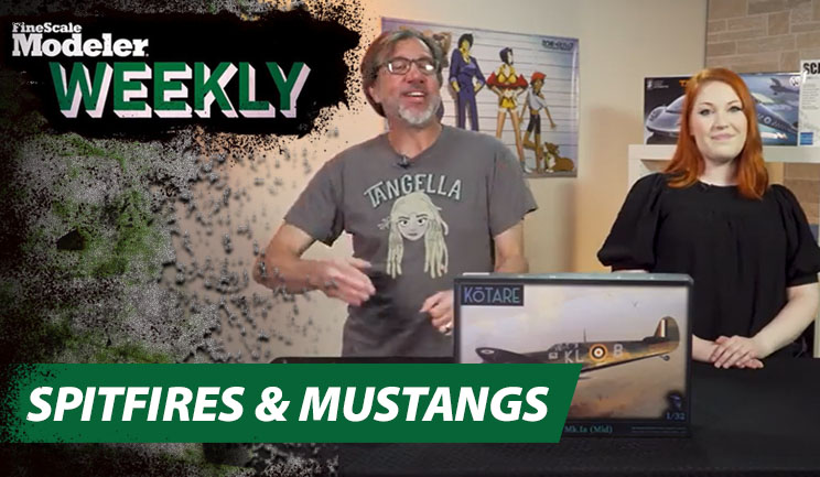 Kotare Spitfire Mk.1a (Mid) and Revell ’71 Mustang Boss 351 kits, sanding options, & AMPS 2023 show footage