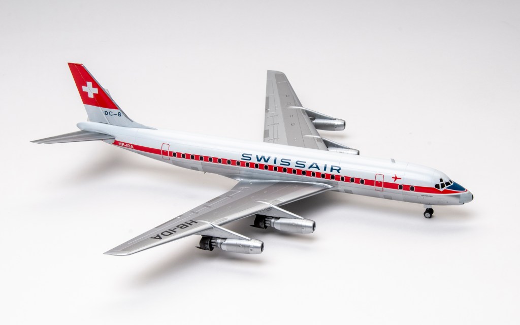 X-Scale 1/144 scale Douglas DC-8-32 Swissair plastic model kit review