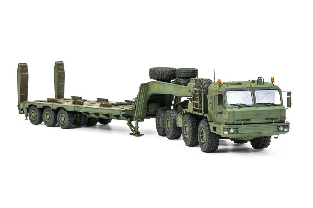 Trumpeter 1/35 scale BAZ-6403 with ChMZAP-9990-071 trailer plastic model kit review