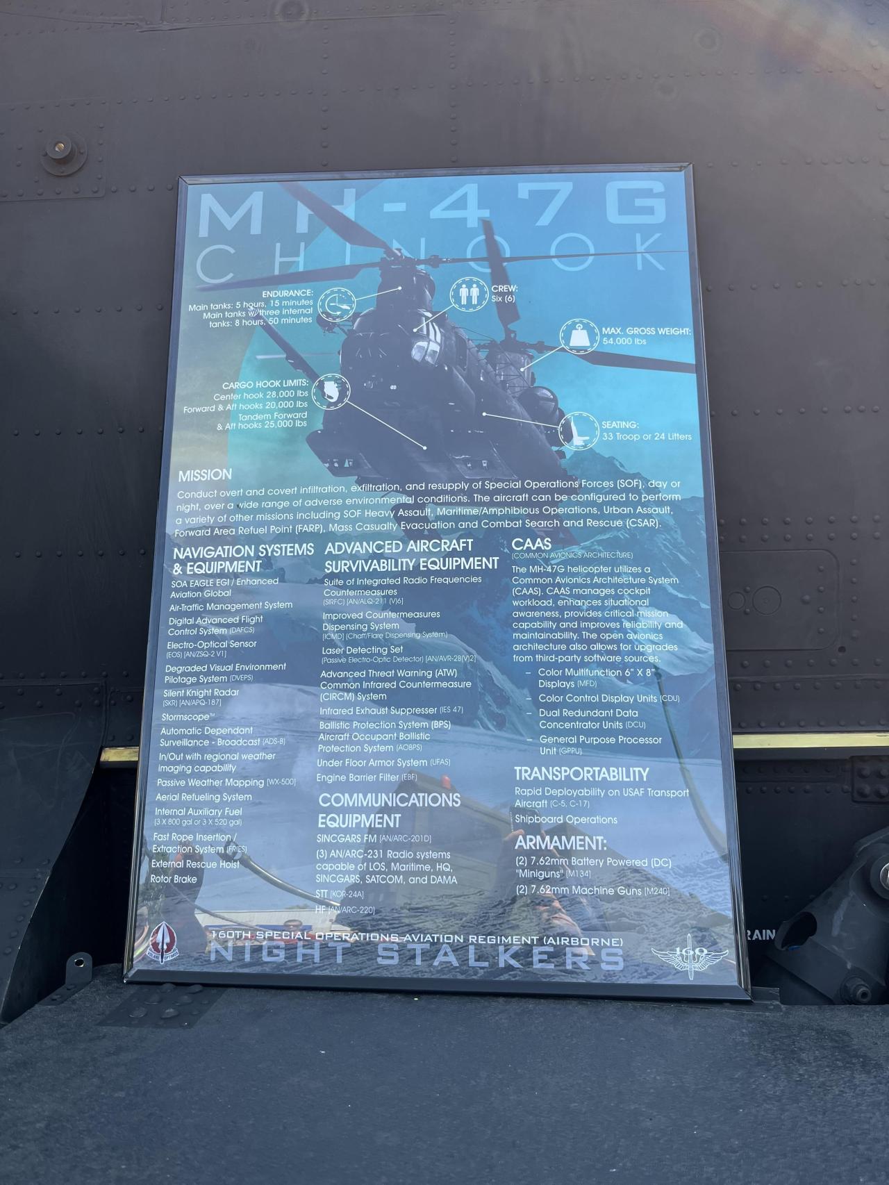Boeing MH-47G Chinook Special Operations Aviaion Walkaround