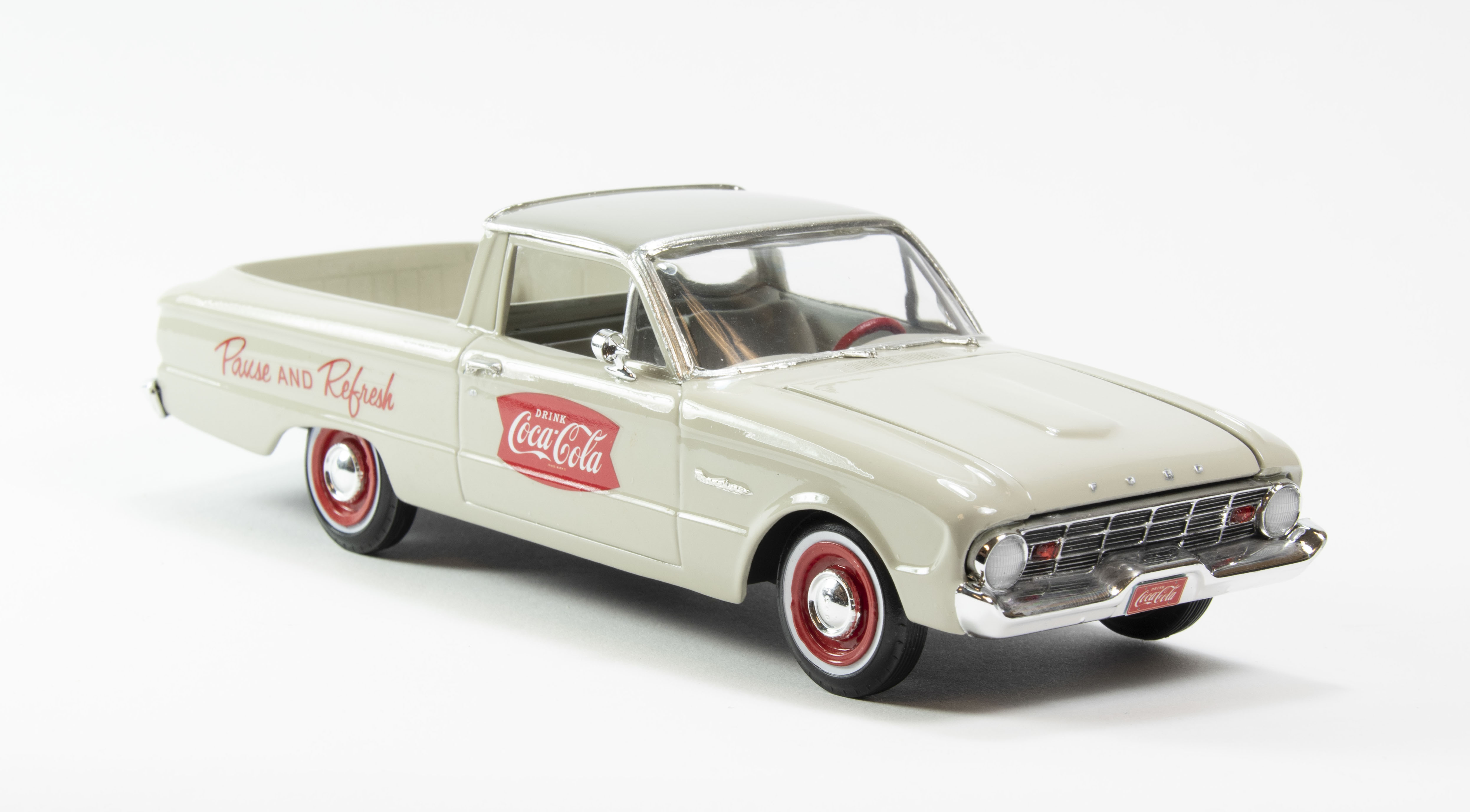 AMT 1960 Ford ranchero 1/25 Chrome Hub Cap Wide Whitewall Tire Stock Rim Wheel 