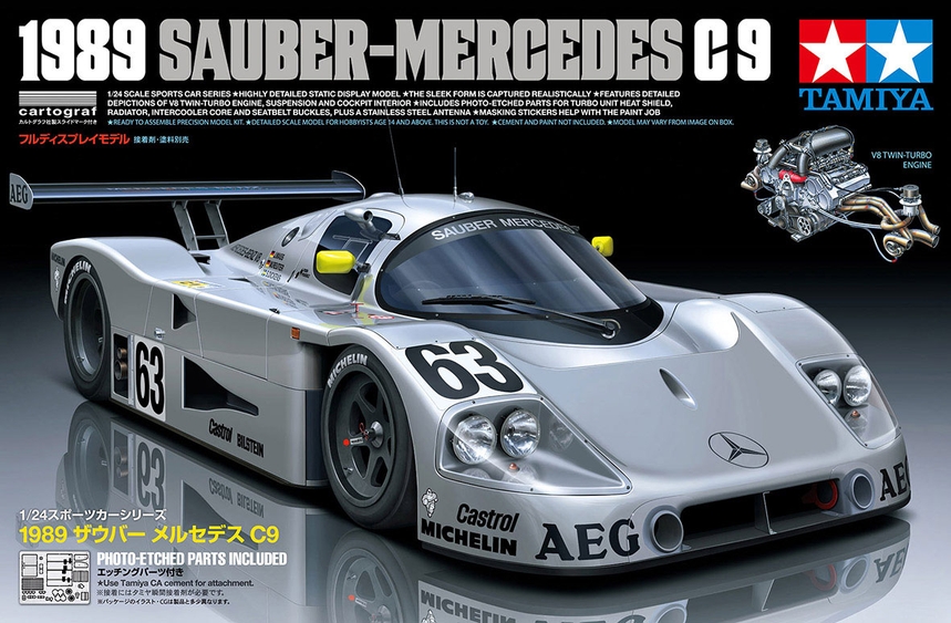 Build review of the Tamiya 1989 Sauber-Mercedes C9 scale model