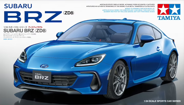 Tamiya 1/24 scale Subaru BRZ ZD8 plastic model kit review