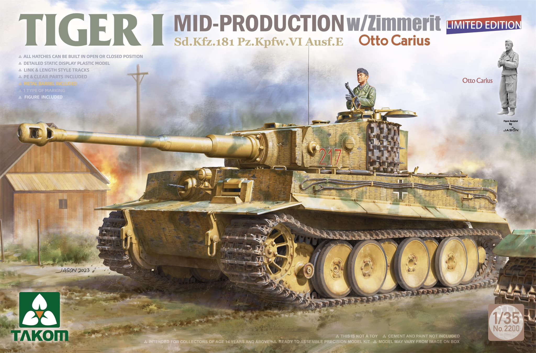 Takom 1/35 scale Tiger I Mid-Production with Zimmerit Otto Takom 1/35 scale Tiger I Mid-Production with Zimmerit Otto