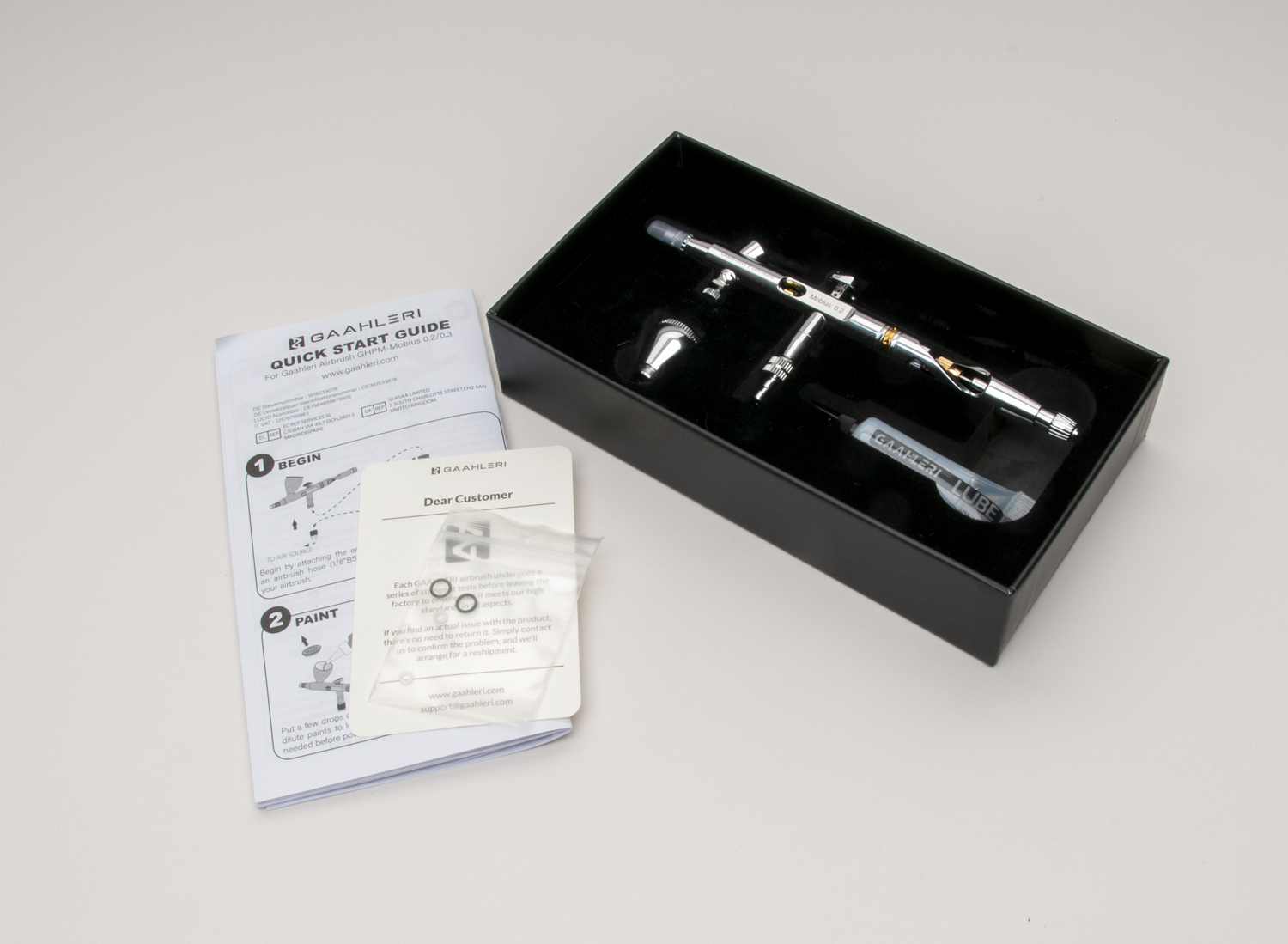 Gaahleri エアブラシ　MOBIUS 0.2 ガレーリ　ダブルアクション Gaahleri Premium Series GHPM-Mobius 0.2mm Airbrush